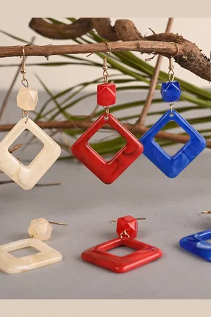 BuckleUp Set Of 3 Contemporary Drop Earrings