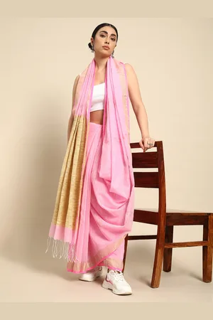 Taavi Woven Design Zari Sustainable Handloom Jamdani Saree