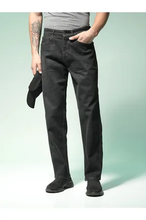 Flying Machine Men Relaxed Fit High-Rise Clean Look Cotton Jeans