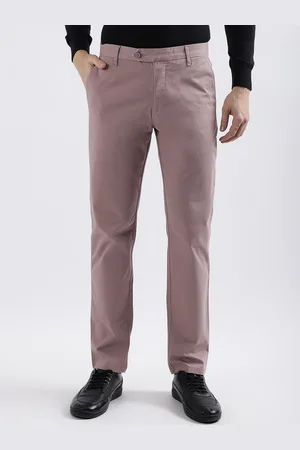 ICONIC Men Slim Fit Mid-Rise Cotton Formal Trousers