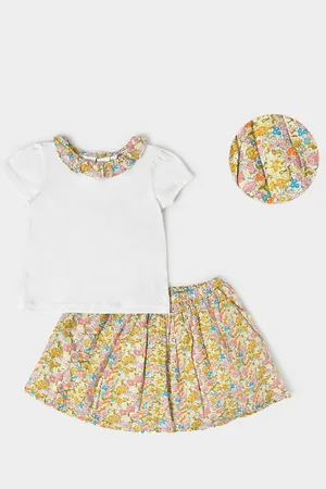 MiArcus Girls Round Neck Short Sleeve Pure Cotton Clothing Set