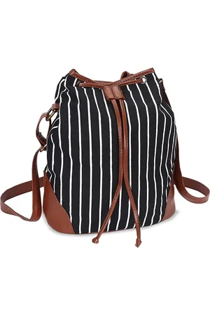 Mast & Harbour Girls Striped Bucket Tasselled Sling Bag