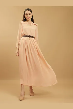 BEATNIK Mandarin Collar Maxi Dress