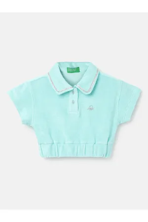 Benetton Girls Polo Collar Short Sleeves T-shirt