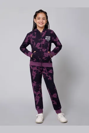 Alan Jones Girls Abstract Printed Hooded Tracksuit