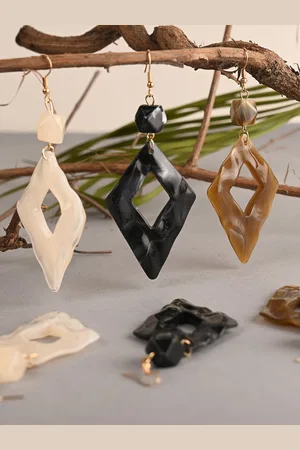 BuckleUp Set Of 3 Contemporary Drop Earrings