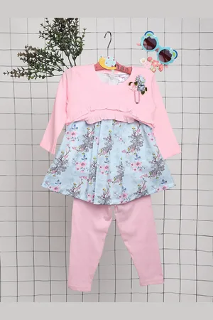 V-Mart Girls Printed Top with Leggings