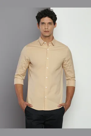 Calvin Klein Slim Fit Spread Collar Long Sleeve Casual Shirt