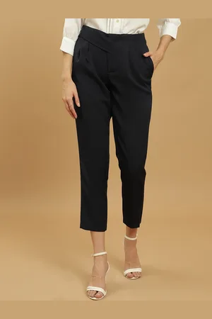 BEATNIK Women Slim Fit High-Rise Pleated Trousers