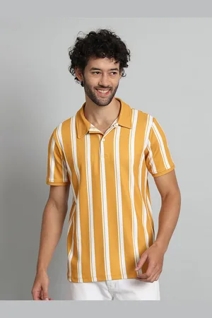 BAESD Striped Polo Collar Short Sleeves T-shirt