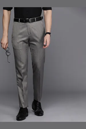 Raymond Men's Cotton Solids Unstitched Trouser Fabric (Greenish Grey)