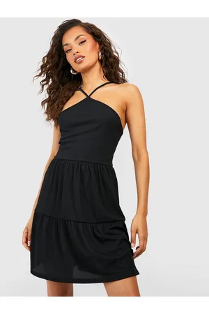 Boohoo Ribbed A-Line Mini Dress