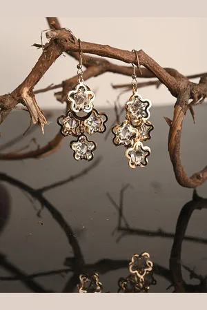 BuckleUp Gold-Plated Contemporary Drop Earrings