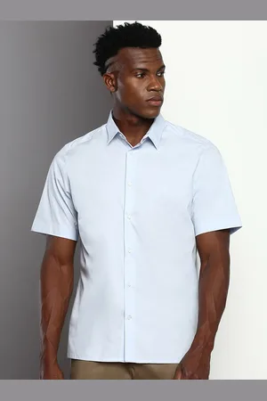 Calvin Klein Spread Collar Short Sleeves Casual Shirt