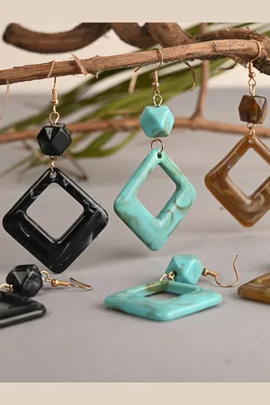 BuckleUp Set Of 3 Contemporary Drop Earrings