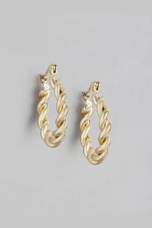 Forever New Acacia Twist Gold-Plated Circular Hoop Earrings