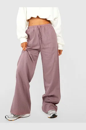 Boohoo Women Striped Wide Leg Trousers