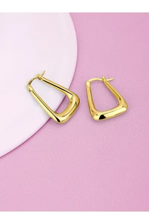 Carlton London Women Gold-Plated Hoop Earrings