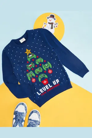 Pantaloons Boys Graphic Printed Acrylic Pullover