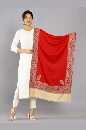 HANDICRAFT PALACE Fringed Border Woollen Shawl