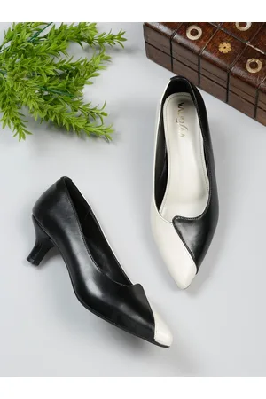 VALIOSAA Colourblocked Pointed Toe Kitten Pumps