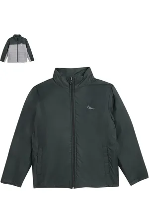 CANTABIL Boys Colourblocked Stand Collar Reversible Puffer Jacket