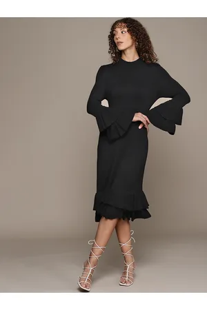 Bebe Women All Day Tiered Ruffles Sweater Dress