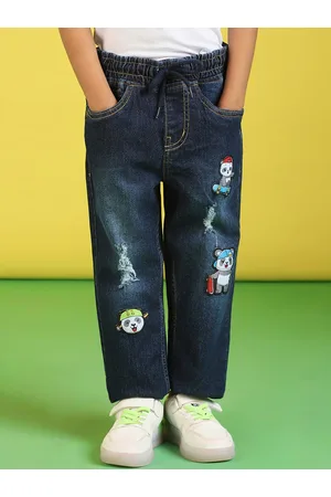 Nauti Nati Boys Jean Low Distress Light Fade Applique Stretchable Jeans