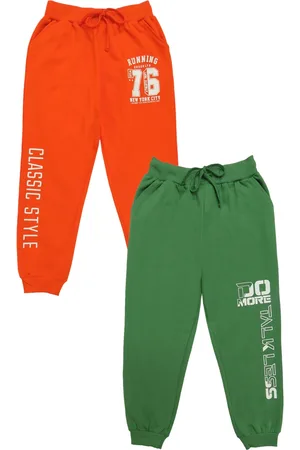 Clothe Funn Boys Pack Of 2 Typography Printed Pure Cotton Joggers