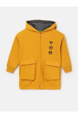 Benetton Girls Front-Open Hooded Sweatshirt