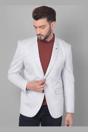 Crimsoune Club Striped Single Breasted Slim-Fit Casual Blazer
