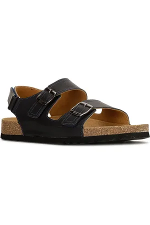 Scholl Men Leather Velcro Comfort Sandals