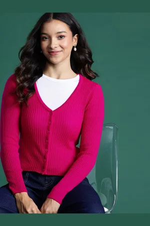 DressBerry Ribbed Acrylic Cardigan