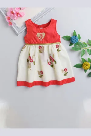 MANY FROCKS & Girls Floral Embroidered Sequined Net Fit & Flare Dress