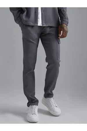 Boohoo Self Striped Regular Trousers