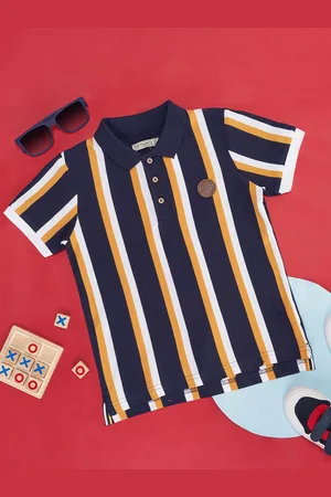 Pantaloons Boys Striped Polo Collar Cotton T-shirt