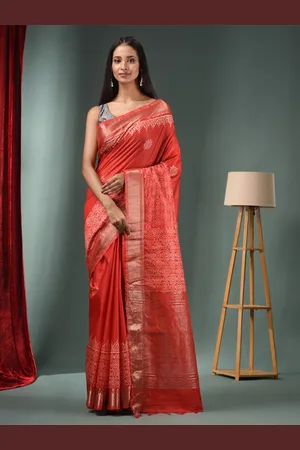 Charukriti Ethnic Motifs Printed Zari Detail Saree
