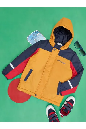 Pantaloons Boys Colourblocked Hooded Tailored Jacket