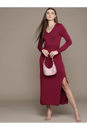 Bebe Women All Day High Slit Sweater Dress