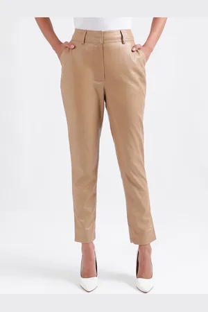 ICONIC Women Mid-Rise Regular Fit Cigarette Trousers
