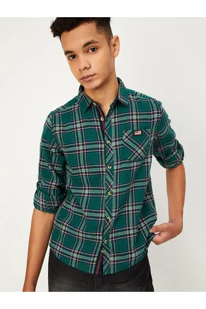 Max Collection Boys Tartan Checked Casual Pure Cotton Shirt