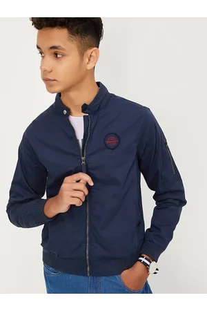 Max Collection Boys Cotton Mock Collar Bomber Jacket