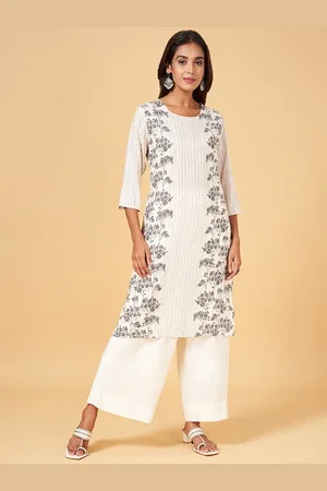 Pantaloons Floral Printed Sequined Straight Kurta