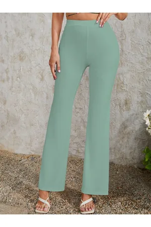 BAESD Women Relaxed Straight Leg Skinny Fit High-Rise Wrinkle Free Bootcut Trousers