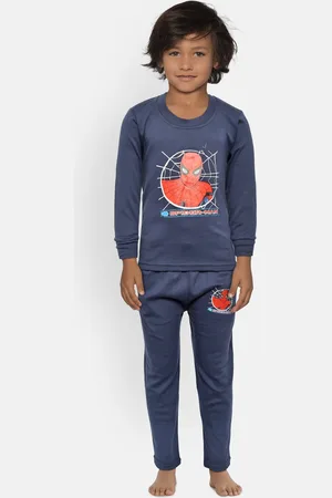 BodyCare Boys Navy Blue Spiderman Print Thermal Set