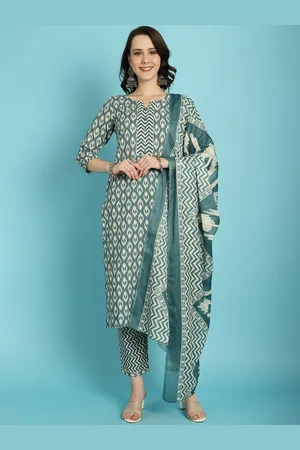Rajnandini Ethnic Motifs Printed Gotta Patti Straight Kurta with Trousers & Dupatta