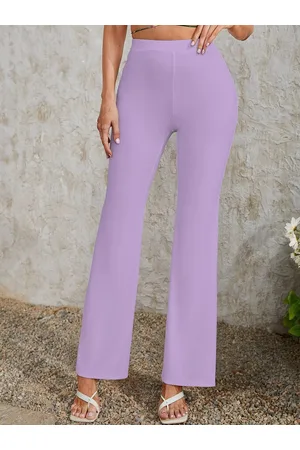 BAESD Women Relaxed Straight Leg Skinny Fit High-Rise Wrinkle Free Bootcut Trousers
