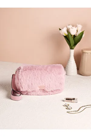 Accessorize Textured Structured Faux Fur Shoulder Bag