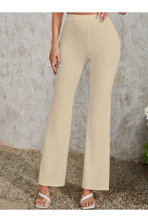 BAESD Women Relaxed Straight Leg Skinny Fit High-Rise Wrinkle Free Bootcut Trousers