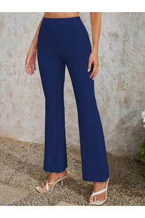 BAESD Women Relaxed Straight Leg Skinny Fit High-Rise Wrinkle Free Bootcut Trousers
